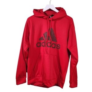 Adidas Climawarm Hoodie Mens Red w Black Logo, sz L